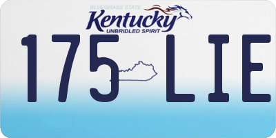 KY license plate 175LIE