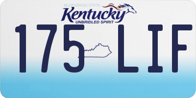 KY license plate 175LIF