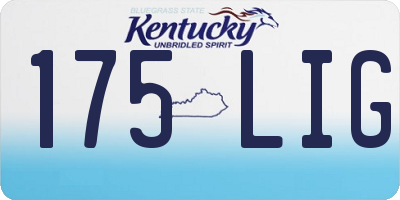 KY license plate 175LIG
