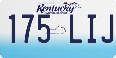 KY license plate 175LIJ