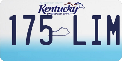 KY license plate 175LIM