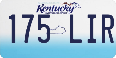 KY license plate 175LIR