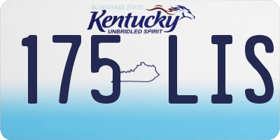 KY license plate 175LIS