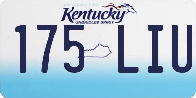 KY license plate 175LIU