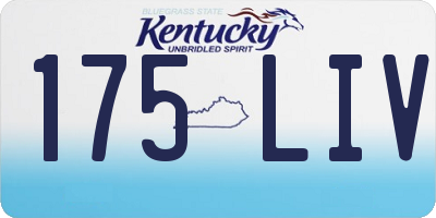 KY license plate 175LIV
