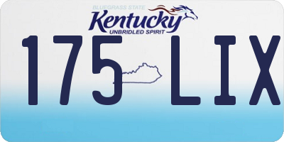 KY license plate 175LIX