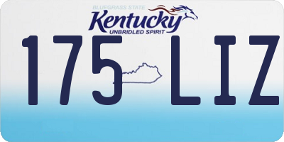 KY license plate 175LIZ