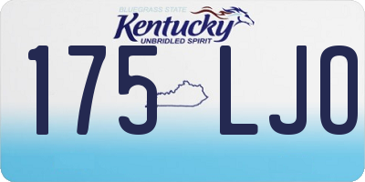 KY license plate 175LJO