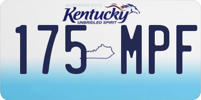 KY license plate 175MPF
