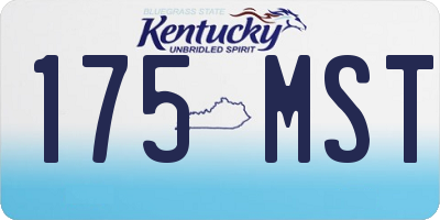 KY license plate 175MST