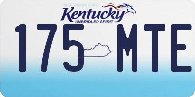 KY license plate 175MTE