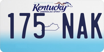 KY license plate 175NAK