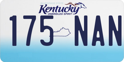 KY license plate 175NAN