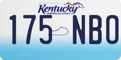 KY license plate 175NBO