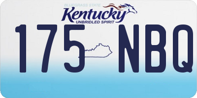 KY license plate 175NBQ