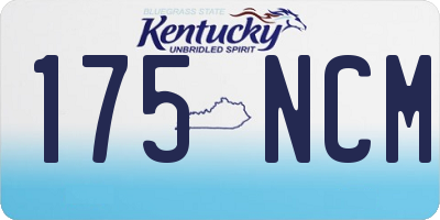 KY license plate 175NCM