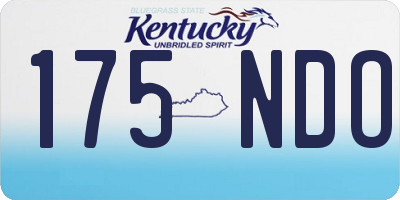 KY license plate 175NDO