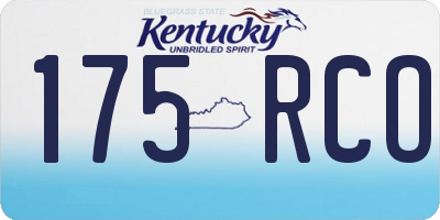 KY license plate 175RCO