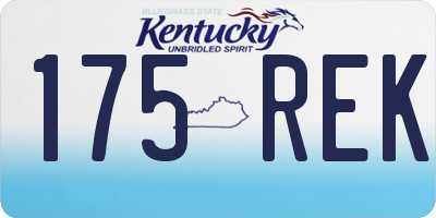 KY license plate 175REK