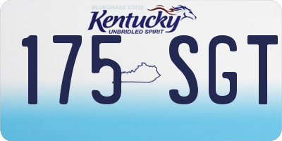 KY license plate 175SGT