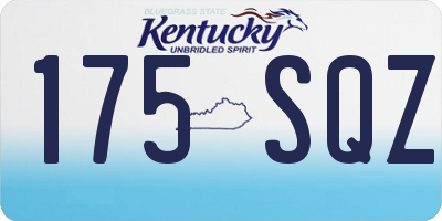 KY license plate 175SQZ
