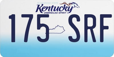 KY license plate 175SRF