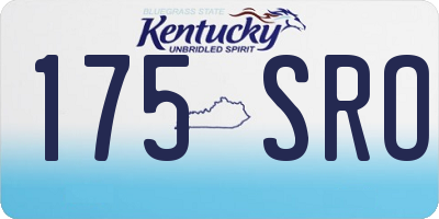 KY license plate 175SRO