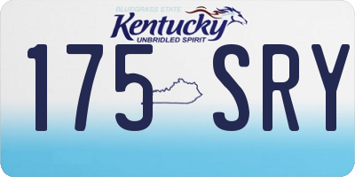 KY license plate 175SRY