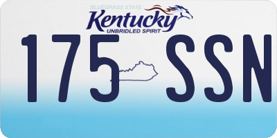 KY license plate 175SSN