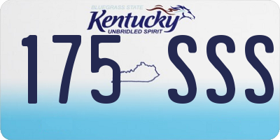 KY license plate 175SSS