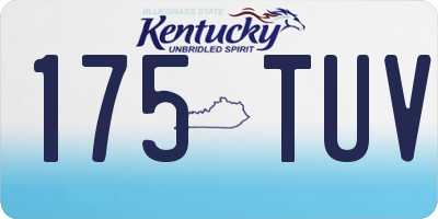 KY license plate 175TUV