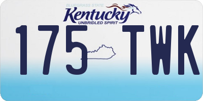 KY license plate 175TWK