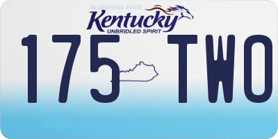 KY license plate 175TWO
