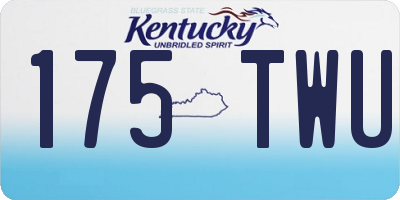 KY license plate 175TWU