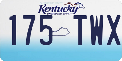 KY license plate 175TWX