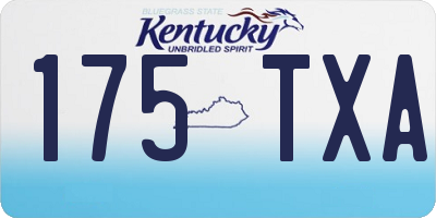 KY license plate 175TXA