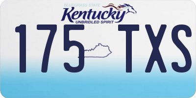 KY license plate 175TXS