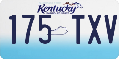 KY license plate 175TXV