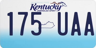 KY license plate 175UAA