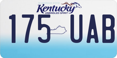 KY license plate 175UAB