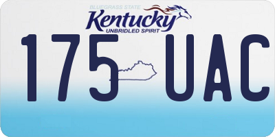 KY license plate 175UAC
