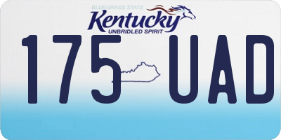 KY license plate 175UAD