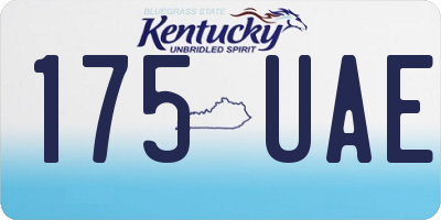 KY license plate 175UAE