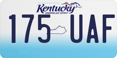 KY license plate 175UAF