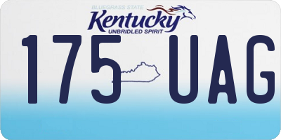 KY license plate 175UAG
