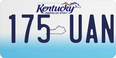 KY license plate 175UAN