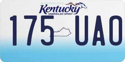 KY license plate 175UAO