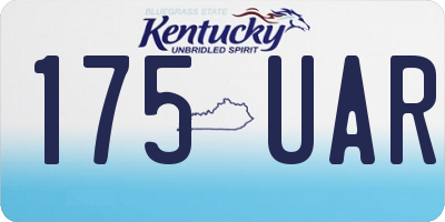 KY license plate 175UAR
