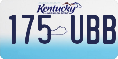 KY license plate 175UBB