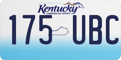 KY license plate 175UBC